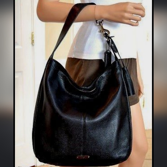 Coach Handbags - Coach Avery Black Pebbled Leather Soft Black Hobo Bag Small Purse